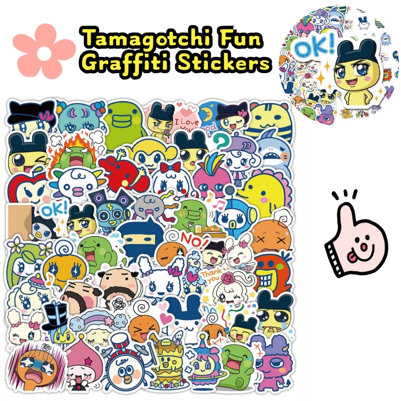 Laptop Original Accessories - Pegatinas Japonesas Tamagotchi, Mascota Electrónica, Mametchi,