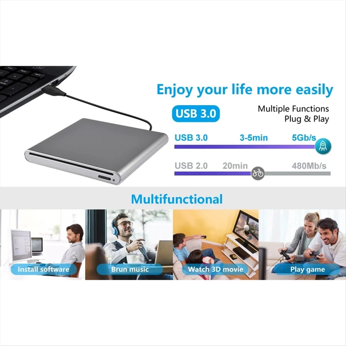 Unidad Óptica Externa de Alta  - Laptop Accessories Bd reseña y precio