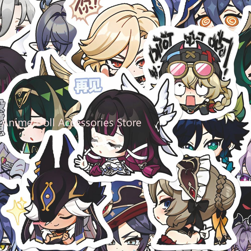 64 pegatinas de anime de Gensh - Laptop Original Accessories reseña y precio