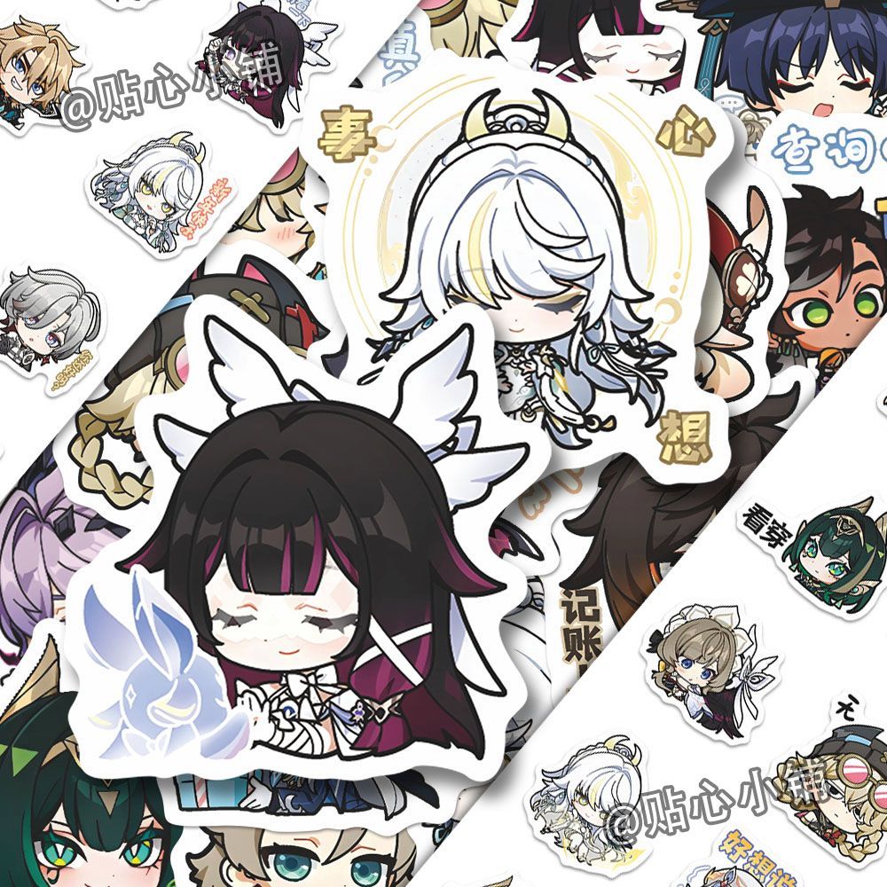 64 pegatinas de anime de Gensh - Laptop Original Accessories reseña y precio